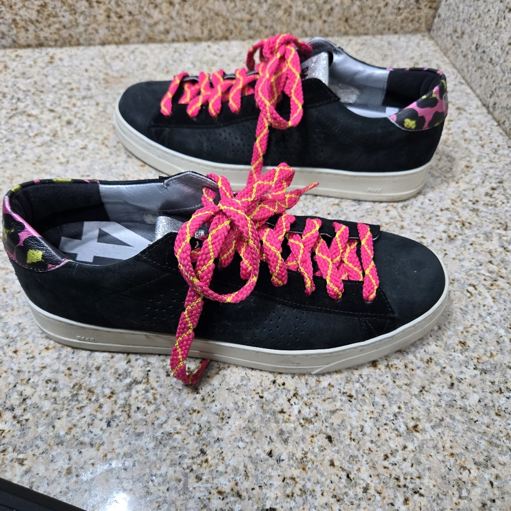 P448 You Can Surf Later sneaker black suede leopard sneaker 448, size 40  US 10